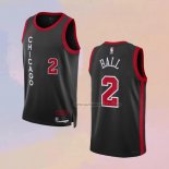 Camiseta Chicago Bulls Lonzo Ball NO 2 Ciudad 2023-24 Negro