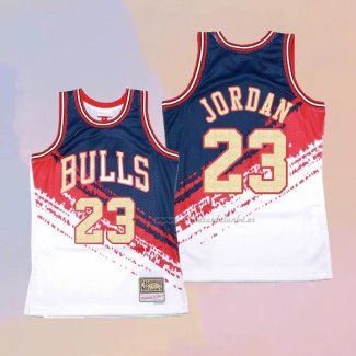 Camiseta Chicago Bulls Michael Jordan NO 23 Mitchell & Ness Negro Rojo