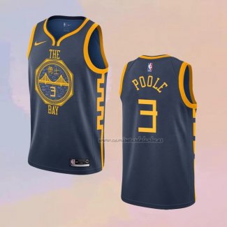 Camiseta Golden State Warriors Jordan Poole NO 3 Ciudad 2018-19 Azul