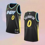 Camiseta Indiana Pacers Tyrese Haliburton NO 0 Ciudad 2023-24 Negro