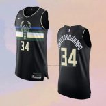 Camiseta Milwaukee Bucks Giannis Antetokounmpo NO 34 Statement Autentico Negro