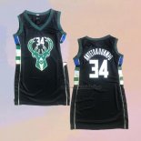 Camiseta Mujer Milwaukee Bucks Giannis Antetokounmpo NO 34 Icon Negro