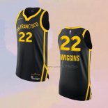 Camiseta Golden State Warriors Andrew Wiggins NO 22 Ciudad Autentico 2023-24 Negro