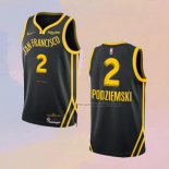 Camiseta Golden State Warriors Brandin Podziemski NO 2 Ciudad 2023-24 Negro