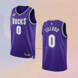 Camiseta Milwaukee Bucks Damian Lillard NO 0 Classic 2022-23 Violeta