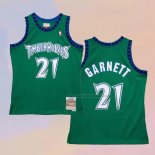 Camiseta Nino Minnesota Timberwolves Kevin Garnett NO 21 Hardwood Classics Throwback 1997-98 Verde
