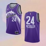 Camiseta Utah Jazz Walker Kessler NO 24 Ciudad 2023-24 Violeta