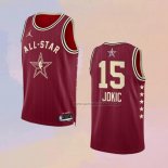 Camiseta All Star 2024 Denver Nuggets Nikola Jokic NO 15 Rojo