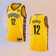 Camiseta Brooklyn Nets Joe Harris NO 12 Ciudad 2020-21 Amarillo