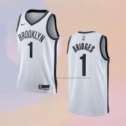 Camiseta Brooklyn Nets Mikal Bridges NO 1 Association 2022-23 Blanco