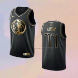 Camiseta Golden Edition Dallas Mavericks Luka Doncic NO 77 Negro