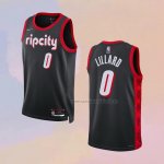 Camiseta Portland Trail Blazers Damian Lillard NO 0 Ciudad 2021-22 Negro