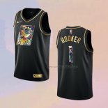 Camiseta Golden Edition Phoenix Suns Devin Booker NO 1 2021-22 Negro