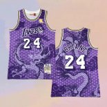 Camiseta Los Angeles Lakers Kobe Bryant NO 24 Asian Heritage Throwback 1996-97 Violeta