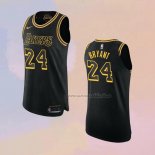 Camiseta Los Angeles Lakers Kobe Bryant NO 24 Black Mamba Autentico Negro