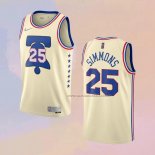 Camiseta Philadelphia 76ers Ben Simmons NO 25 Earned 2020-21 Crema
