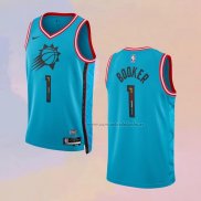 Camiseta Phoenix Suns Devin Booker NO 1 Ciudad 2022-23 Azul