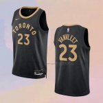 Camiseta Toronto Raptors Fred Vanvleet NO 23 Ciudad 2022-23 Negro