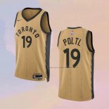 Camiseta Toronto Raptors Jakob Poltl NO 19 Ciudad 2023-24 Oro