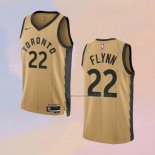 Camiseta Toronto Raptors Malachi Flynn NO 22 Ciudad 2023-24 Oro