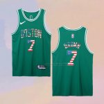 Camiseta Boston Celtics Jaylen Brown NO 7 75th Bandera Edition Verde