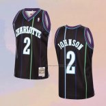 Camiseta Charlotte Hornets Larry Johnson NO 2 Mitchell & Ness 1992-93 Negro