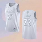 Camiseta Los Angeles Lakers LeBron James NO 23 MVP Blanco