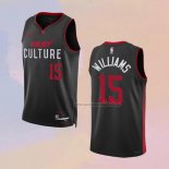 Camiseta Miami Heat Alondes Williams NO 15 Ciudad 2023-24 Negro