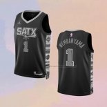 Camiseta Nino San Antonio Spurs Victor Wembanyama NO 1 Statement 2022-23 Negro