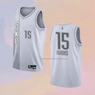 Camiseta Oklahoma City Thunder Derrick Favors NO 15 Ciudad 2021-22 Blanco