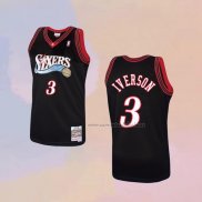 Camiseta Philadelphia 76ers Allen Iverson NO 3 Mitchell & Ness 1997-98 Negro