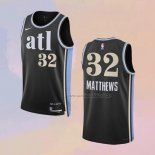 Camiseta Atlanta Hawks Wesley Matthews NO 32 Ciudad 2023-24 Negro