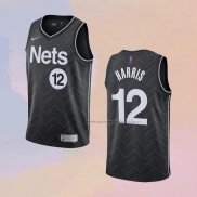 Camiseta Brooklyn Nets Joe Harris NO 12 Earned 2020-21 Negro