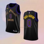 Camiseta Los Angeles Lakers Jalen Hood-Schifino NO 0 Ciudad 2023-24 Negro
