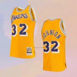 Camiseta Los Angeles Lakers Magic Johnson NO 32 Mitchell & Ness 1984-85 Amarillo
