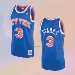 Camiseta New York Knicks John Starks NO 3 Mitchell & Ness 1991-92 Azul