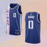 Camiseta Sacramento Kings Malik Monk NO 0 Ciudad 2023-24 Azul