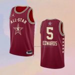 Camiseta All Star 2024 Minnesota Timberwolves Anthony Edwards NO 5 Rojo