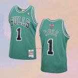 Camiseta Chicago Bulls Derrick Rose NO 1 Mitchell & Ness 2008-09 Verde