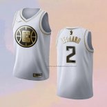 Camiseta Golden Edition Los Angeles Clippers Kawhi Leonard NO 2 Blanco