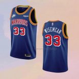 Camiseta Golden State Warriors James Wiseman NO 33 75th Anniversary Azul