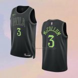 Camiseta New Orleans Pelicans CJ McCollum NO 3 Ciudad 2023-24 Negro