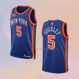 Camiseta New York Knicks Immanuel Quickley NO 5 Ciudad 2023-24 Azul