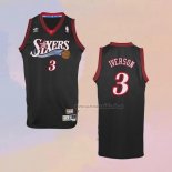 Camiseta Philadelphia 76ers Allen Iverson NO 3 Retro Negro