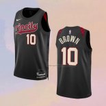 Camiseta Portland Trail Blazers Moses Brown NO 10 Ciudad 2023-24 Negro