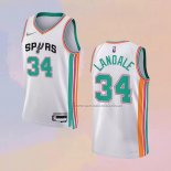 Camiseta San Antonio Spurs Jock Landale NO 34 Ciudad 2021-22 Blanco