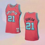 Camiseta San Antonio Spurs Tim Duncan NO 21 Mitchell & Ness 1998-99 Rosa