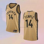 Camiseta Toronto Raptors Garrett Temple NO 14 Ciudad 2023-24 Oro