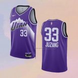 Camiseta Utah Jazz Johnny Juzang NO 33 Ciudad 2023-24 Violeta
