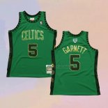 Camiseta Boston Celtics Kevin Garnett NO 5 Hardwood Classics Throwback Hall of Fame Verde